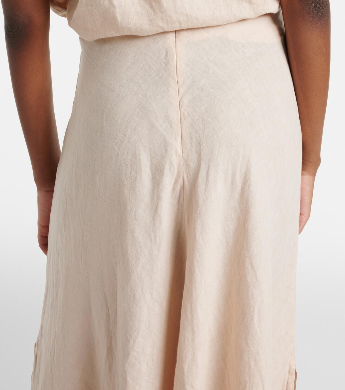 Velvet Malina linen midi skirt