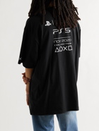 BALENCIAGA - PlayStation Printed Cotton-Jersey T-Shirt - Black