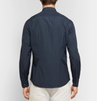 Barena - Grandad-Collar Cotton-Poplin Shirt - Men - Navy