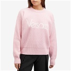 Versace Women's Knitted Logo Jumper in Pale Pink