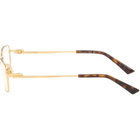 Bottega Veneta Gold Rectangular Ribbon Glasses
