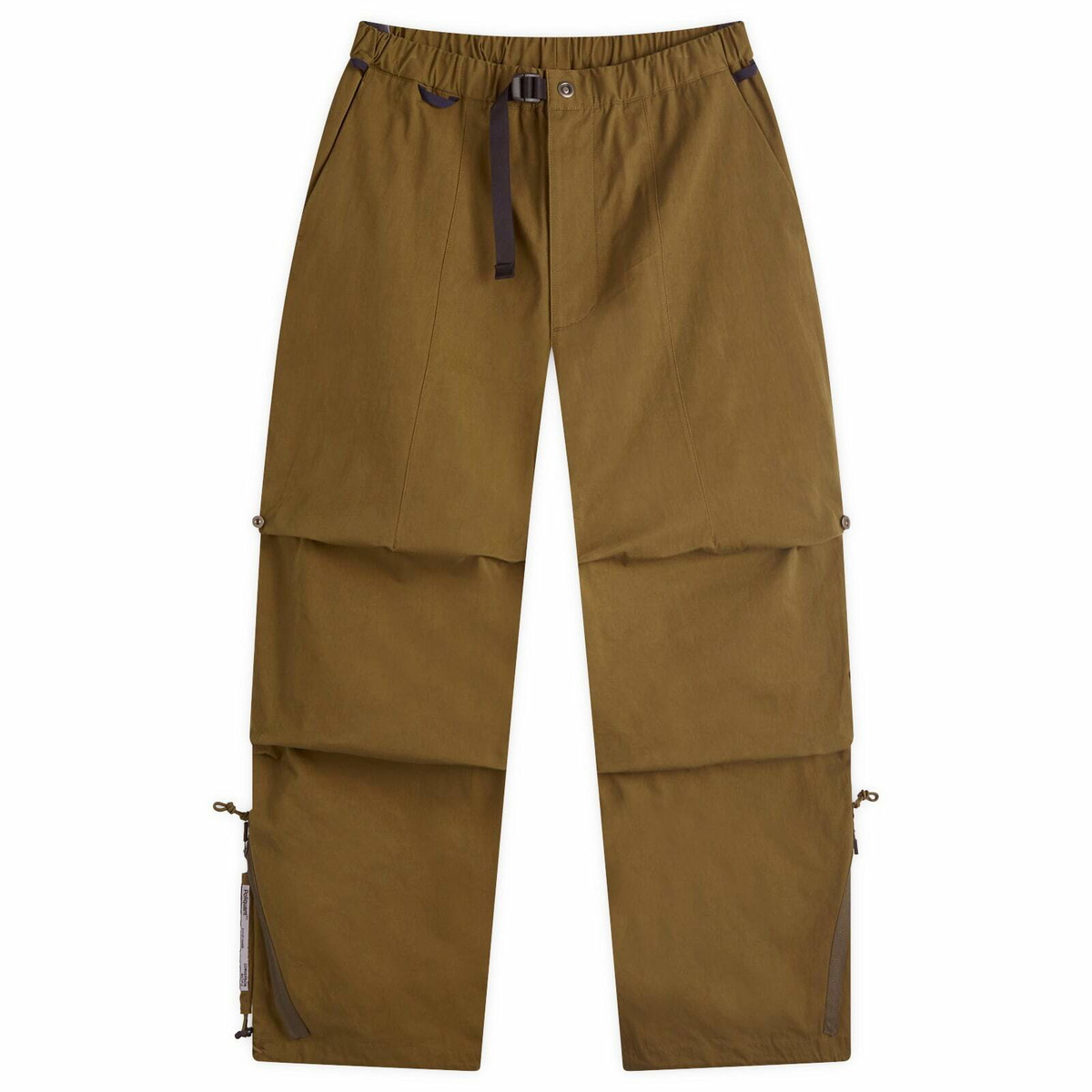 Poliquant Men's Wide Zip Tucked Pants in Khaki Poliquant