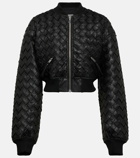 Rotate Birger Christensen Braided faux leather bomber jacket