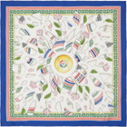 Casablanca White & Navy Small Silk Scarf