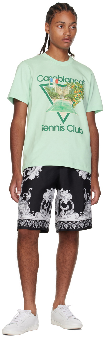 Casablanca SSENSE Exclusive Green Tennis Club Icon T-Shirt Casablanca