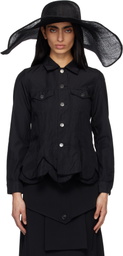 Junya Watanabe Black Sinamay Cloth Natural Straw Hat
