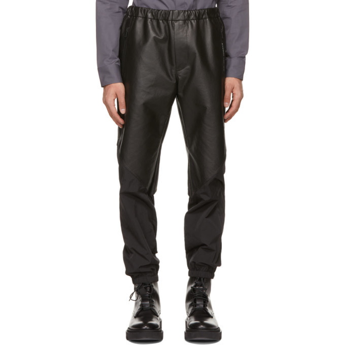 Photo: Givenchy Black Leather Paper-Effect Trousers