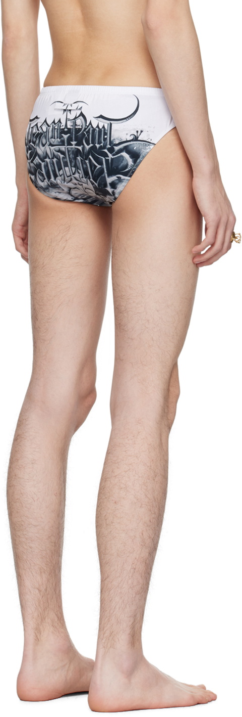 Jean Paul Gaultier Black & White 'The Diablo' Swim Briefs