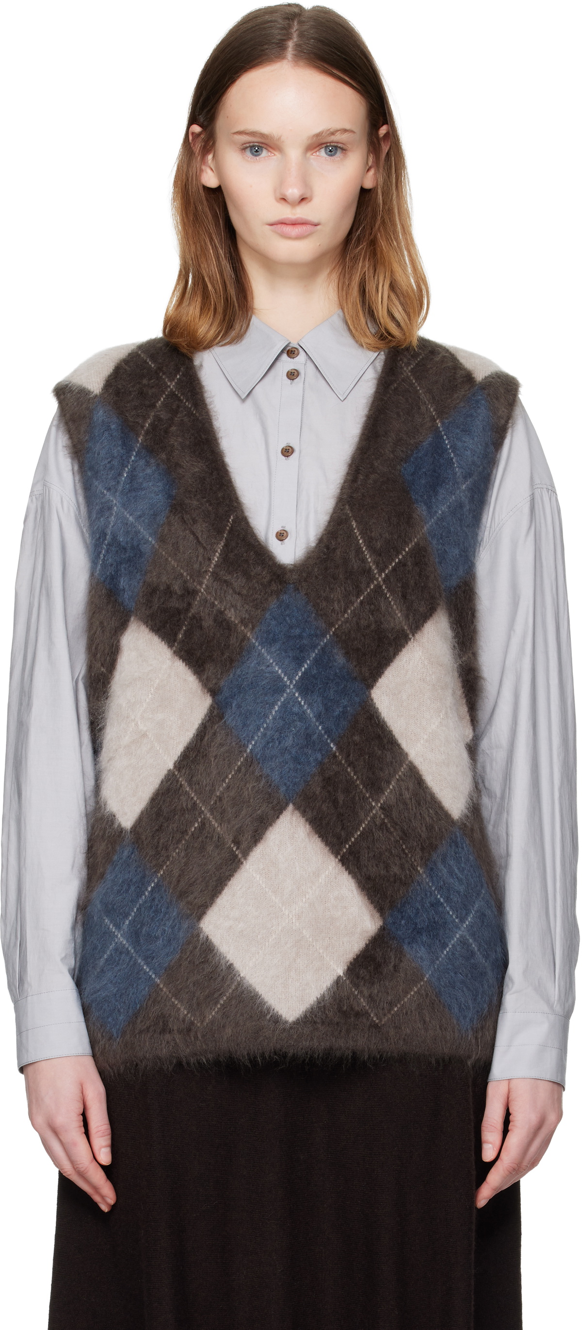 LISA YANG Brown Amelly Sweater Vest