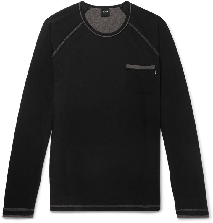 Photo: Hugo Boss - Stretch Cotton and Modal-Blend Pyjama T-Shirt - Men - Black