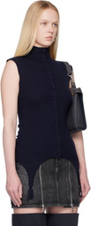 Jean Paul Gaultier Navy 'The Garter Waistcoat' Sweater Vest
