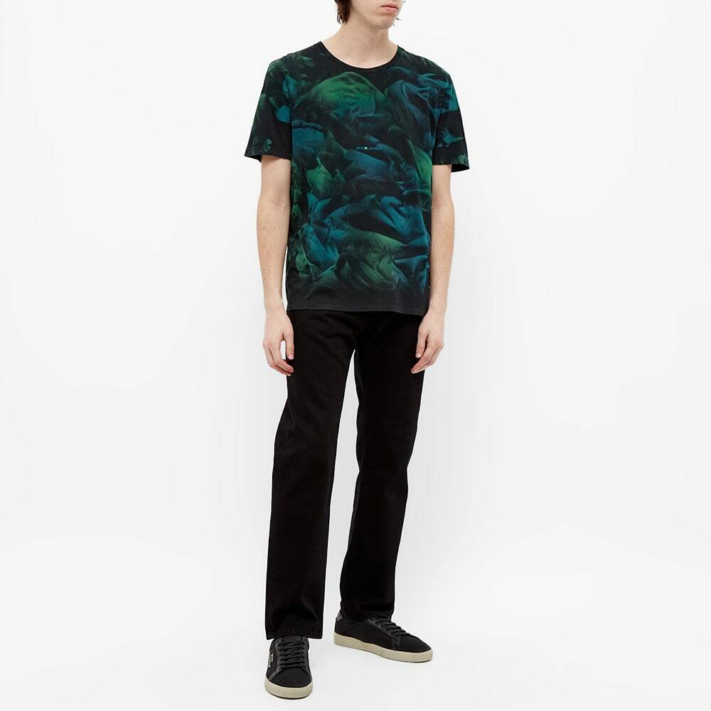 Saint Laurent Men's Archive Logo Tie Dye T-Shirt in Black