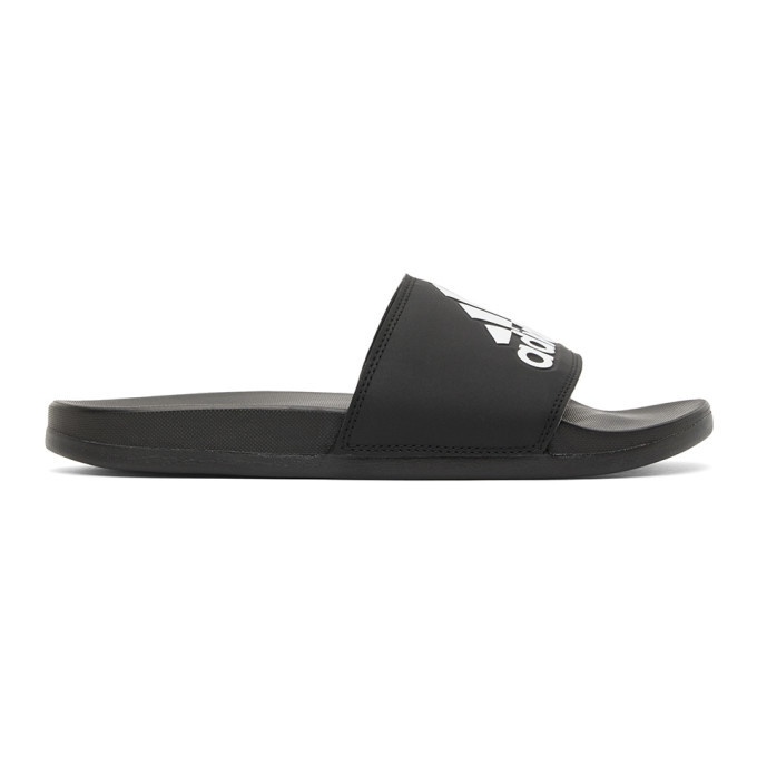 Photo: adidas Originals Black and White Adilette Comfort Slides