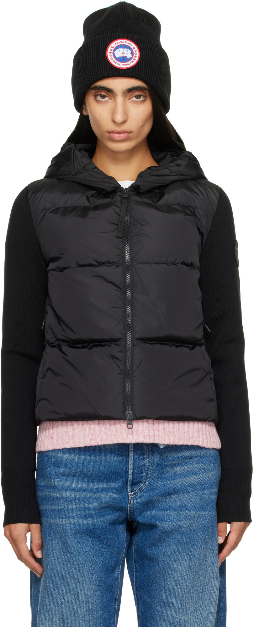 Canada Goose Black HyBridge Wide Tonal Disc Down Jacket