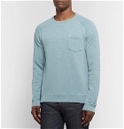 Hartford - Mélange Loopback Cotton-Jersey Sweatshirt - Light blue