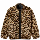 Wacko Maria Men's Reversible Leopard Fleece Jacket in Beige
