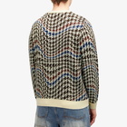 Dime Men's Houndstooth Knit Sweater in Cream Multi
