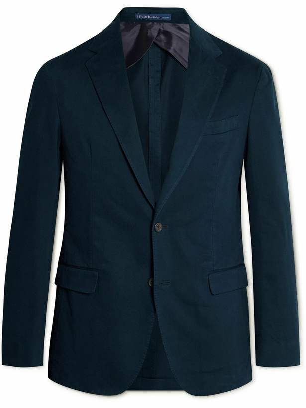 Photo: Polo Ralph Lauren - Slim-Fit Unstructured Garment-Dyed Stretch-Cotton Blazer - Blue