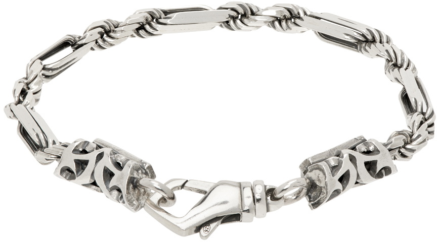 Emanuele Bicocchi Silver Figaro Rope Chain Bracelet