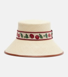Valentino Cherryfic straw bucket hat