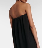 Jean Paul Gaultier Crêpe and tulle corset maxi dress
