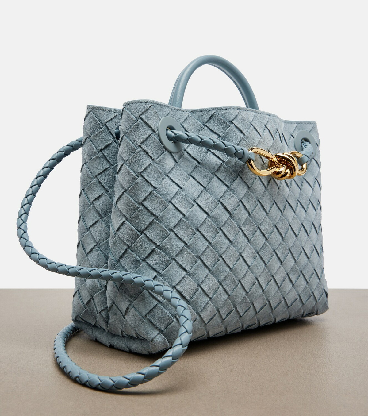 Bottega Veneta Andiamo Small suede top-handle bag