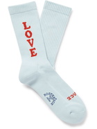 Rostersox - Love Metallic Intarsia Cotton-Blend Socks