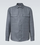 Agnona Checked wool, silk, and linen shirt
