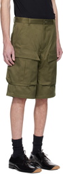Mugler Khaki Relaxed-Fit Cargo Shorts