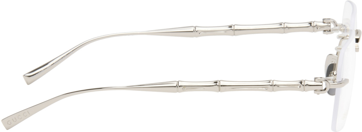 Gucci Silver Rectangular Glasses