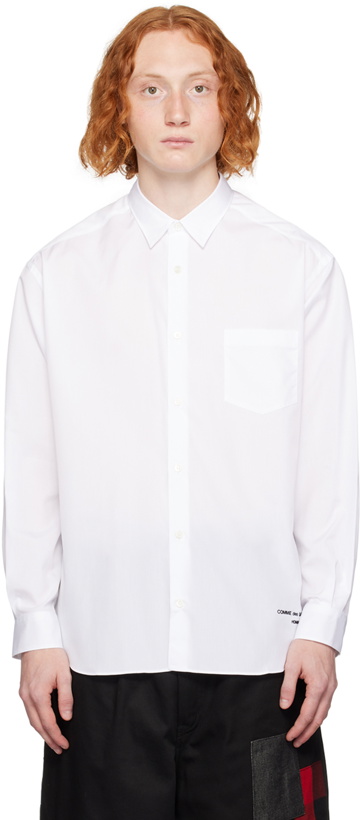Photo: Comme des Garçons Homme White Embroidered Shirt