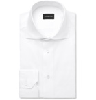 Ermenegildo Zegna - White Cutaway-Collar Cotton Oxford Shirt - White