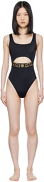 Versace Underwear Black Greca Border One-Piece Swimsuit