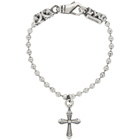 Emanuele Bicocchi Silver Cross Disco Chain Bracelet