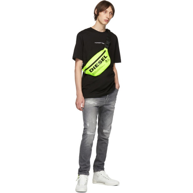 Off-white Temperature Arrows T-shirt In Black Yellow