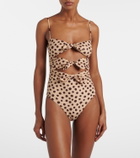 Valentino Polka-dot cutout swimsuit