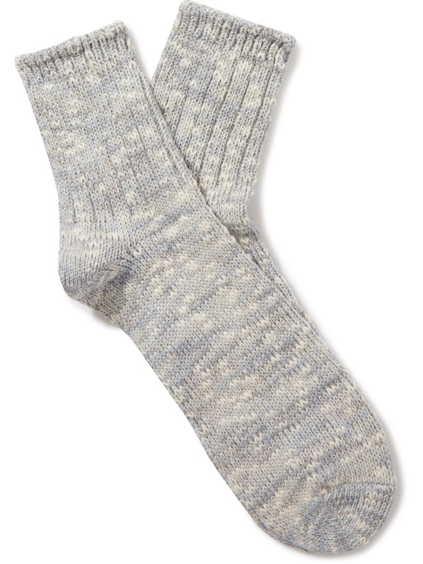 Photo: Anonymous Ism - Mélange Cotton-Blend Socks - Gray