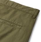 Aspesi - Cotton and Linen-Blend Twill Shorts - Green