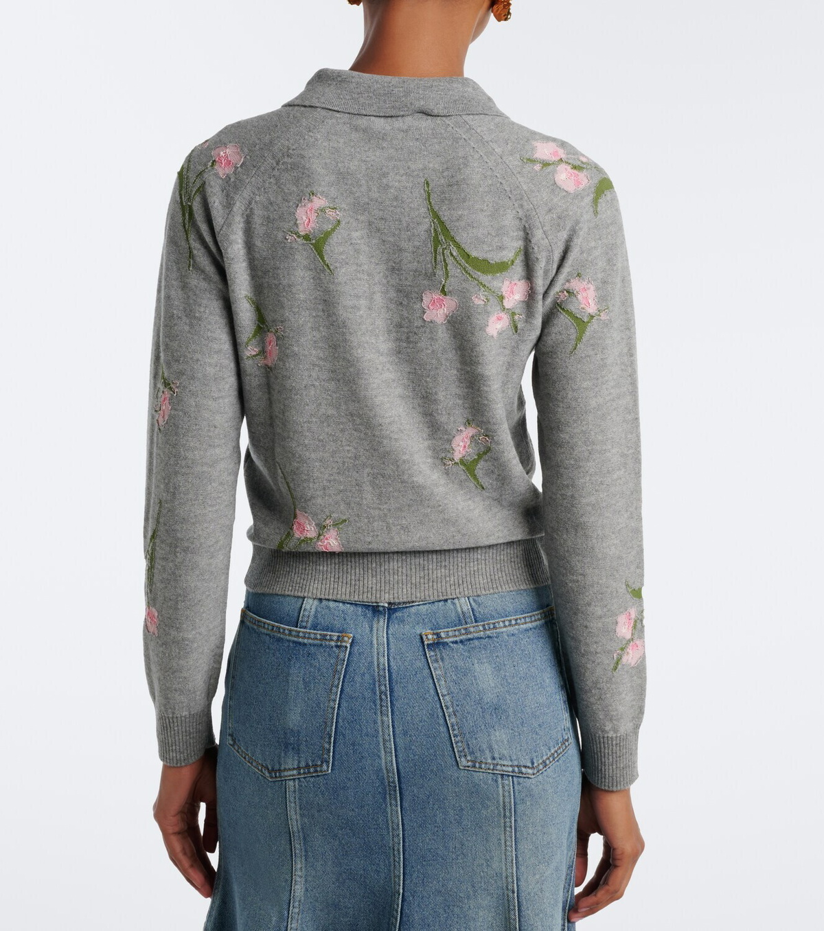 Erdem Floral intarsia wool polo sweater