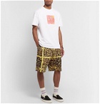 Cav Empt - Noise Wide-Leg Pleated Printed Cotton Shorts - Yellow