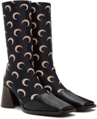 Marine Serre Black All Over Moon Boots