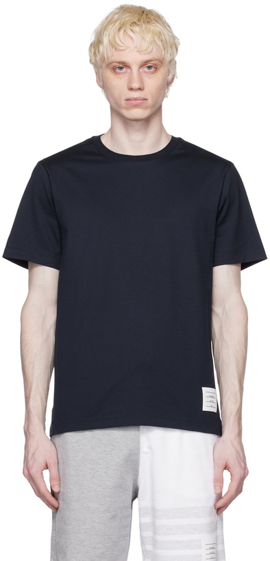 Photo: Thom Browne Navy Side Slit T-Shirt