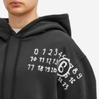 MM6 Maison Margiela Men's Glow in the Dark Number Logo Hoodie in Black