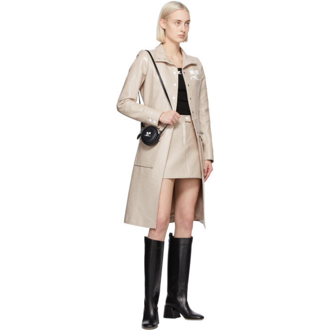 Courreges Beige Vinyl Trench Coat Courreges