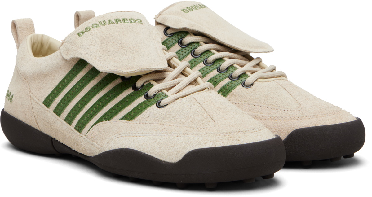 Dsquared2 Beige & Green Soccer Sneakers