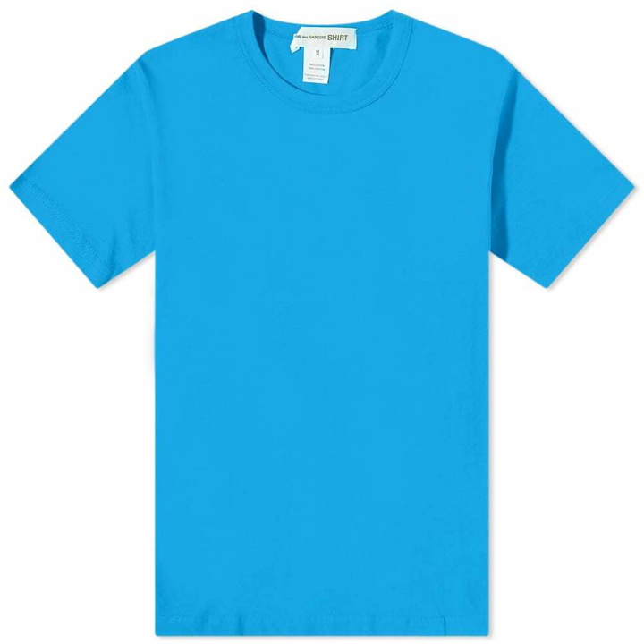 Photo: Comme des Garçons SHIRT Men's Back Logo Tee in Blue