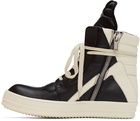 Rick Owens Black & Off-White Geobasket Sneakers