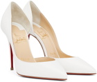 Christian Louboutin White Iriza Cut-Out 100 Heels