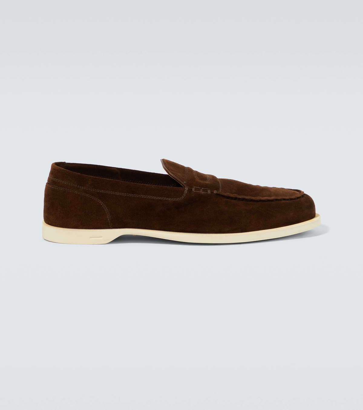 John Lobb Dark Brown Suede Loafers Lopez Dark Brown Suede — PARDI main image 4