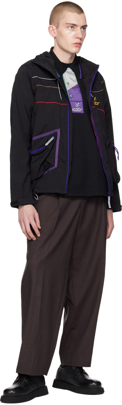 kolor Black Padded Placket Polo